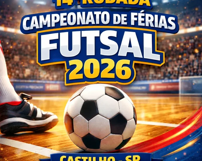 FUTSAL DE FÉRIAS 2026 EM CASTILHO: 14ª RODADA TEM EMPATE E VITÓRIA DA AGROCAST