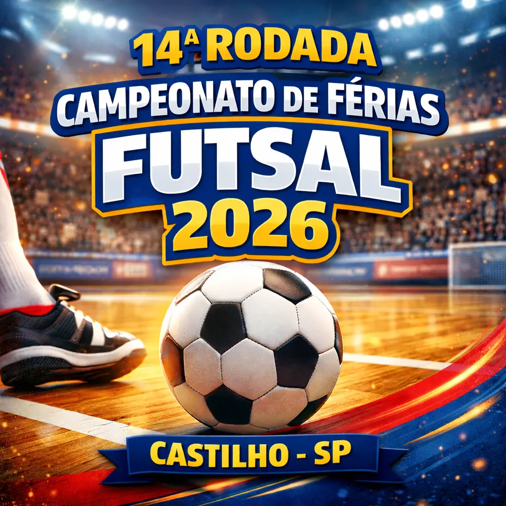FUTSAL DE FÉRIAS 2026 EM CASTILHO: 14ª RODADA TEM EMPATE E VITÓRIA DA AGROCAST