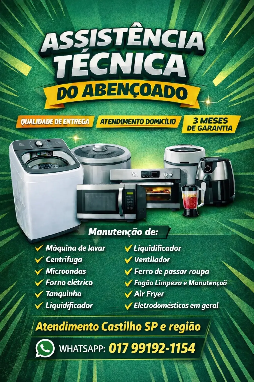 Assistência Técnica do Abençoado em Castilho SP