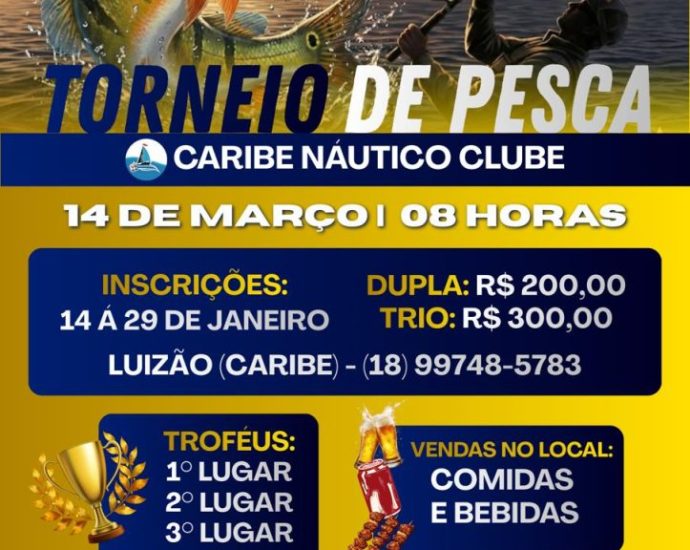 PESCA ESPORTIVA: CARIBE ANUNCIA 1º TORNEIO REGIONAL