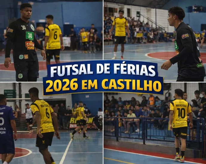 FUTSAL DE FÉRIAS 2026 EM CASTILHO: 15ª RODADA TEM JOGO DECIDIDO NO DETALHE E EMPATE EQUILIBRADO