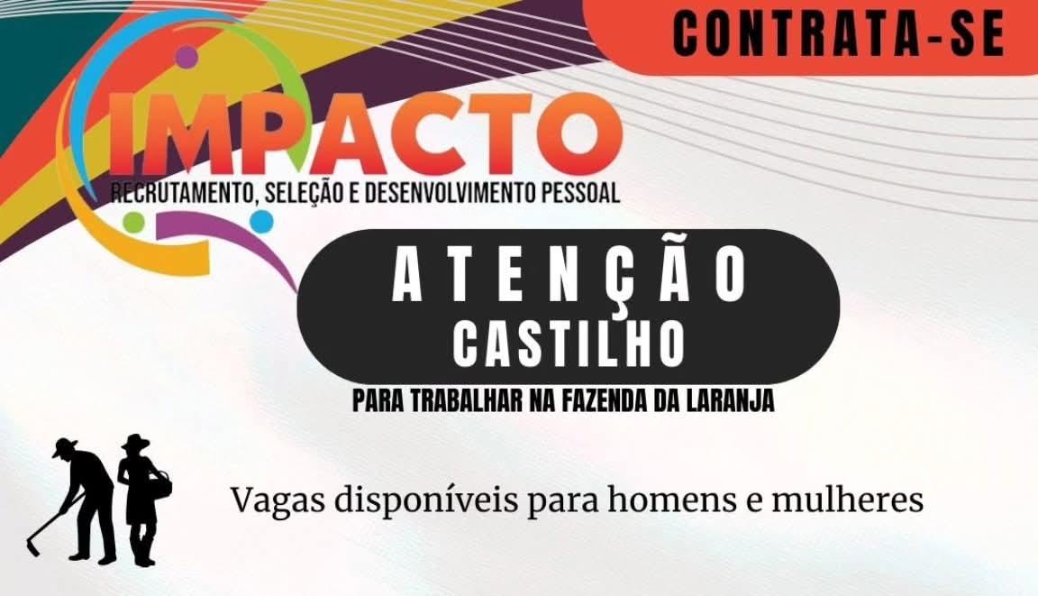 VAGAS DE EMPREGO: 30 OPORTUNIDADES NA CUTRALE EM CASTILHO
