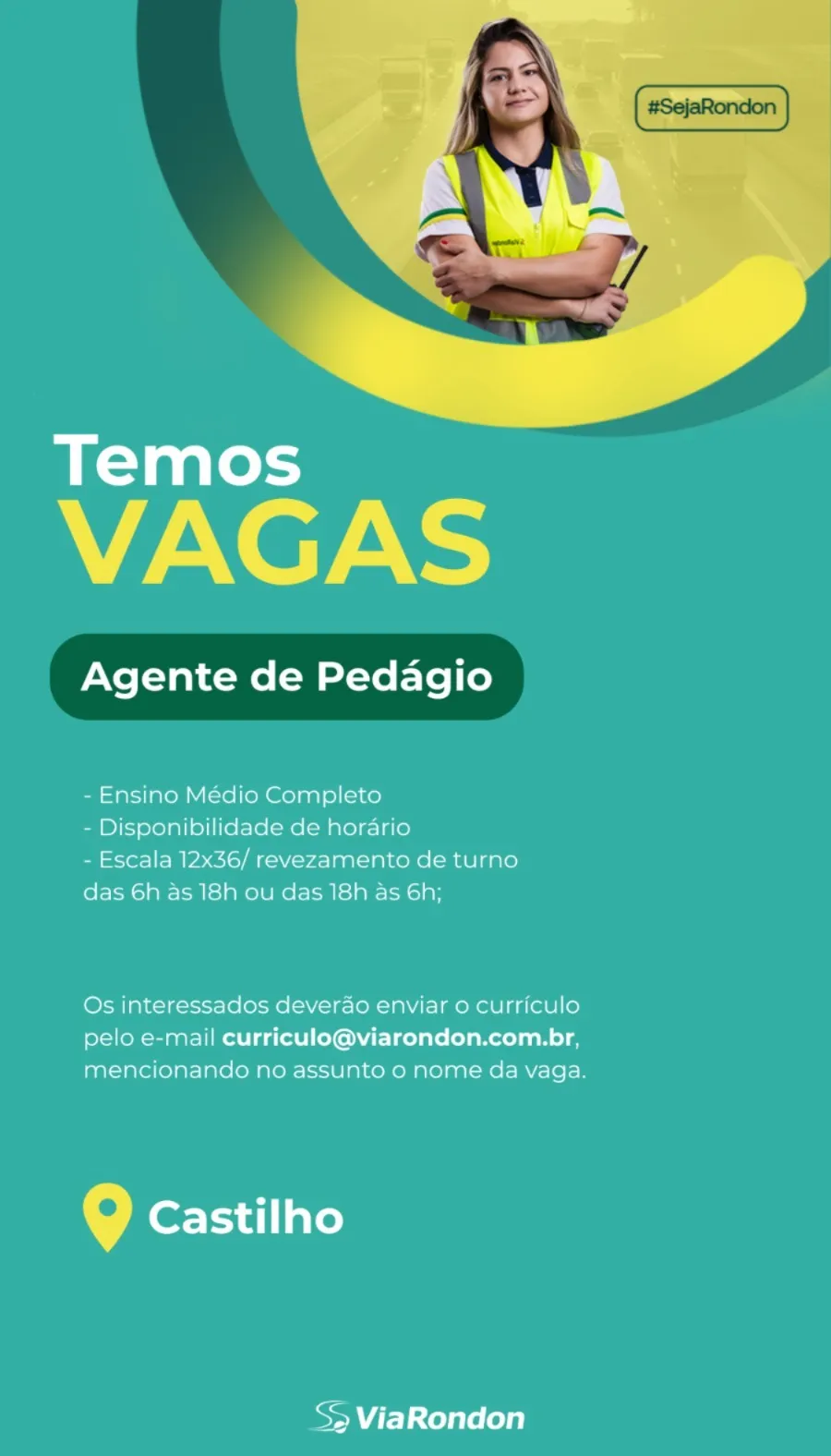 NOVAS VAGAS DE EMPREGO EM CASTILHO: 1 OPORTUNIDADE NA VIARONDON