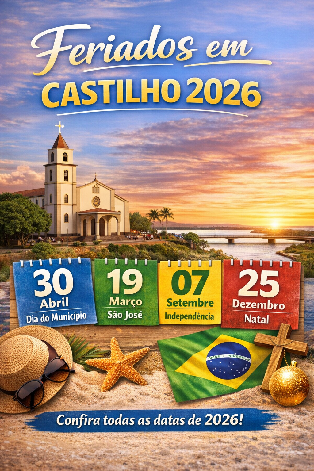 FERIADOS EM CASTILHO 2026: 14 DATAS + GUIA RÁPIDO