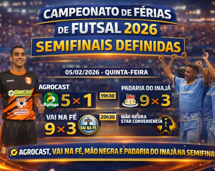 Campeonato de Férias de Futsal 2026 define semifinalistas e já tem datas dos próximos confrontos
