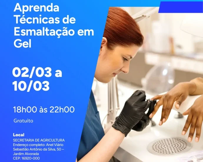 CURSO GRATUITO EM CASTILHO: 9 DIAS PARA SE DESTACAR NA ESMALTAÇÃO EM GEL