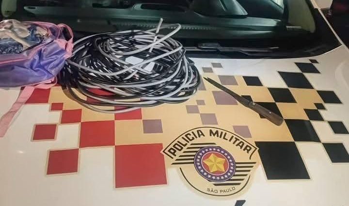 FURTO DE FIAÇÕES ELÉTRICAS EM CASTILHO: PM PRENDE SUSPEITOS