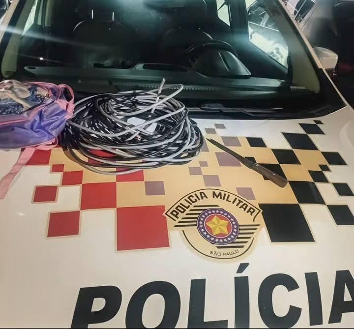 FURTO DE FIAÇÕES ELÉTRICAS EM CASTILHO: PM PRENDE SUSPEITOS
