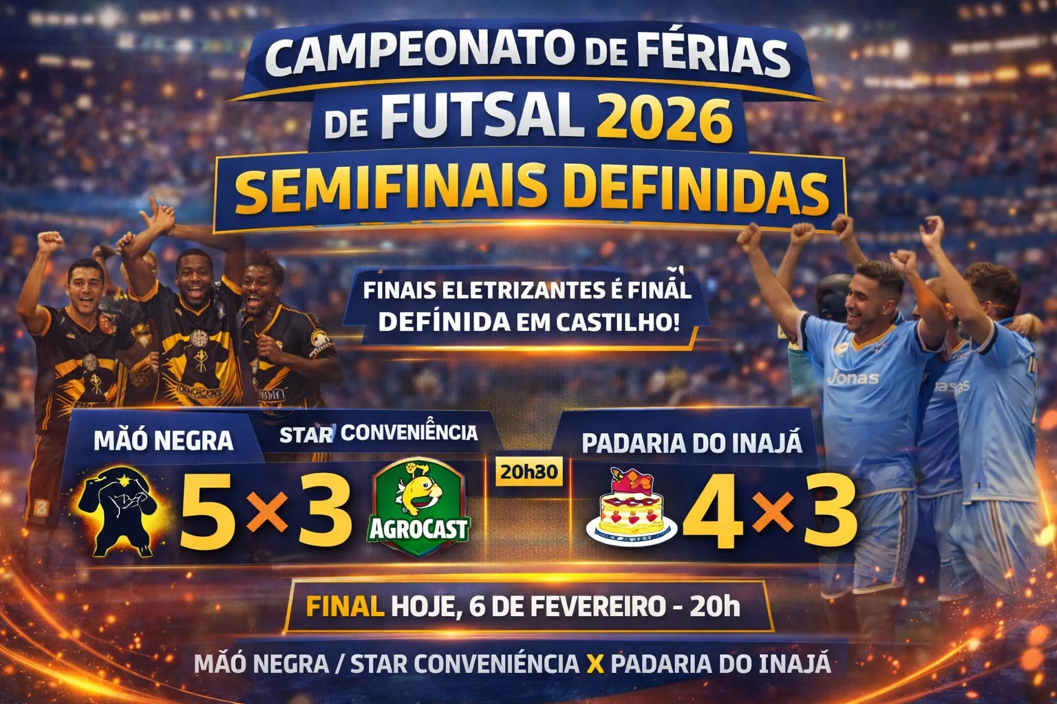 Campeonato de Férias de Futsal 2026 tem semifinais eletrizantes, virada histórica e final definida