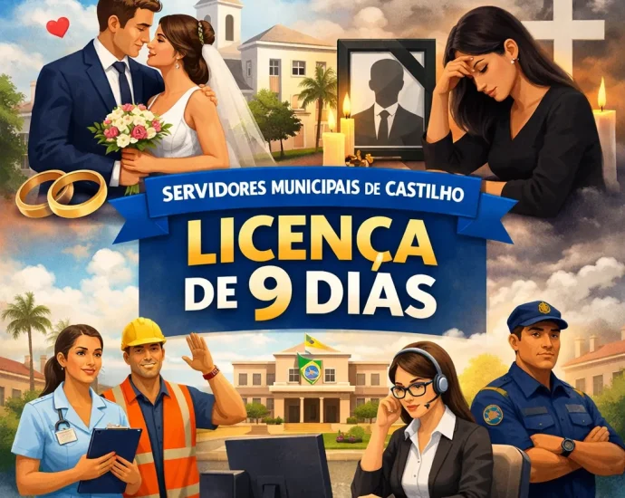 SERVIDORES MUNICIPAIS DE CASTILHO GANHAM LICENÇA DE 9 DIAS EM 2 SITUAÇÕES