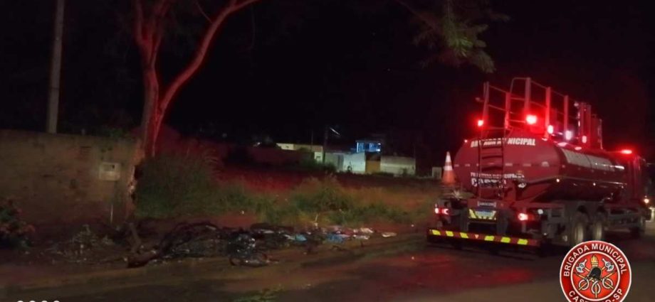 Brigada combate incêndio de grandes proporções em Castilho