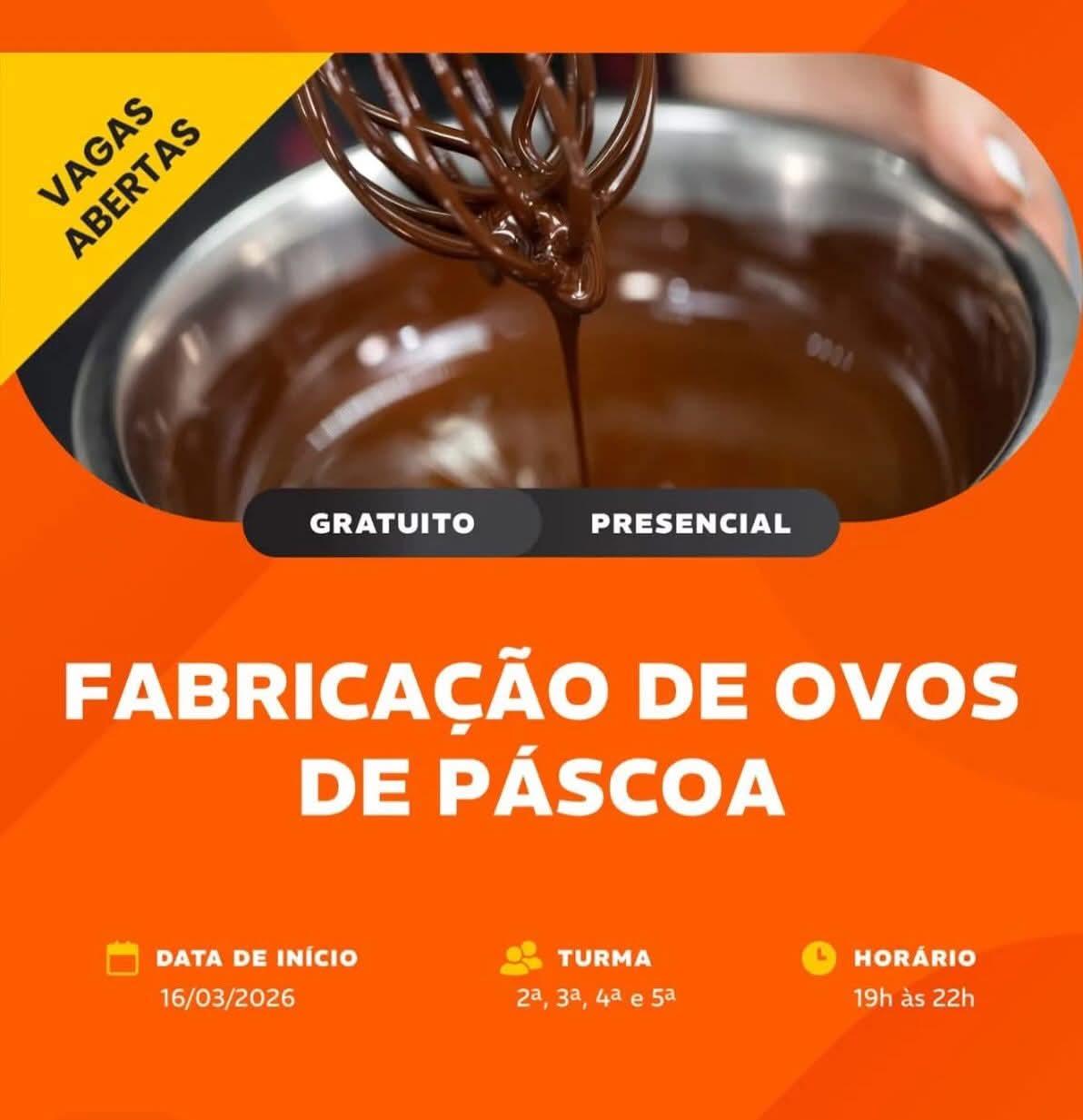 CURSO DE CONFECÇÃO DE OVOS DE PÁSCOA EM CASTILHO