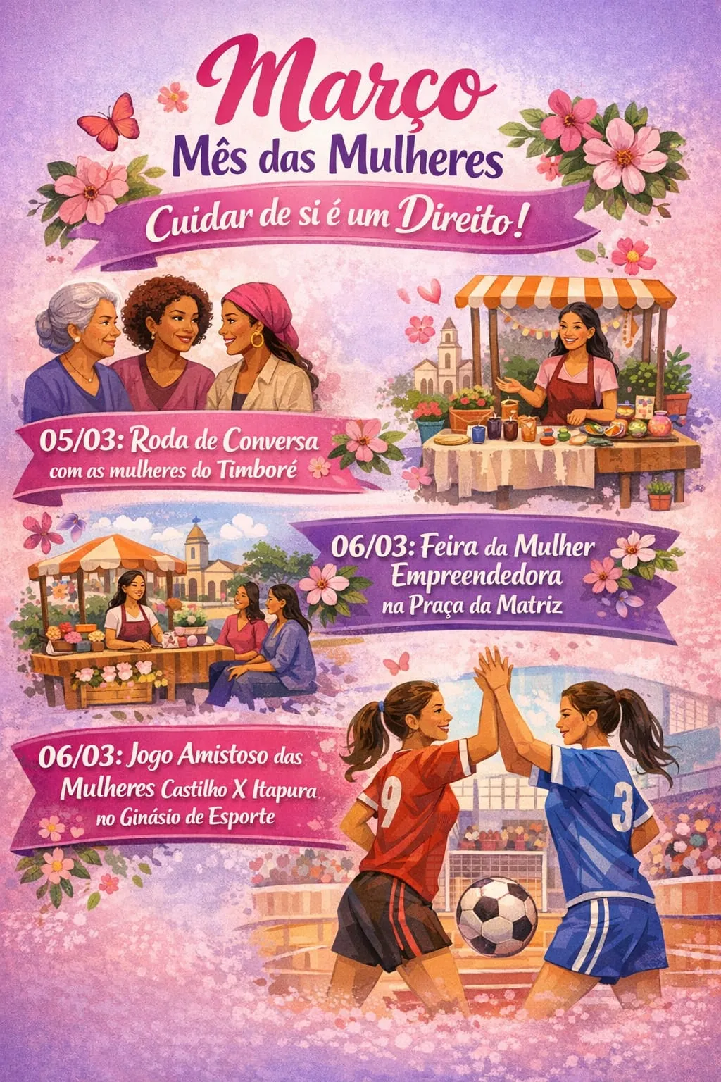 MÊS DAS MULHERES EM CASTILHO: 3 EVENTOS MOVIMENTAM MARÇO