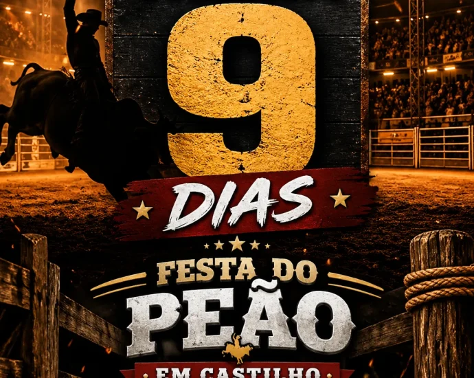 Faltam 9 dias para a Festa do Peão em Castilho 2026 e cidade já sente o clima do evento