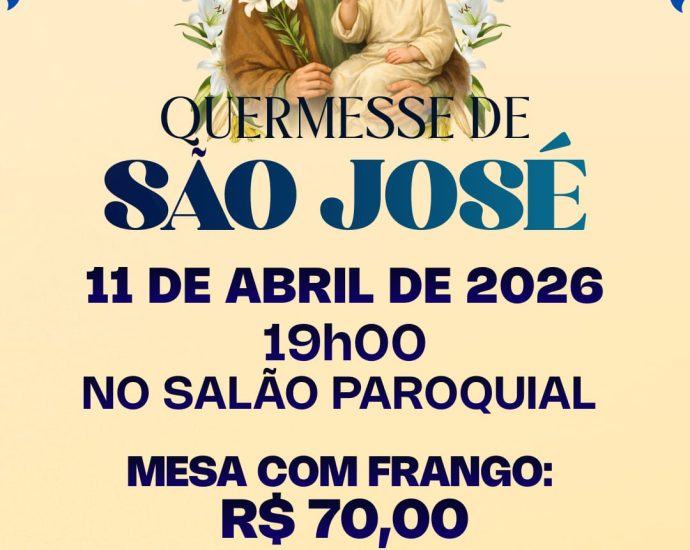 Quermesse de São José será realizada no dia 11 de abril em Castilho