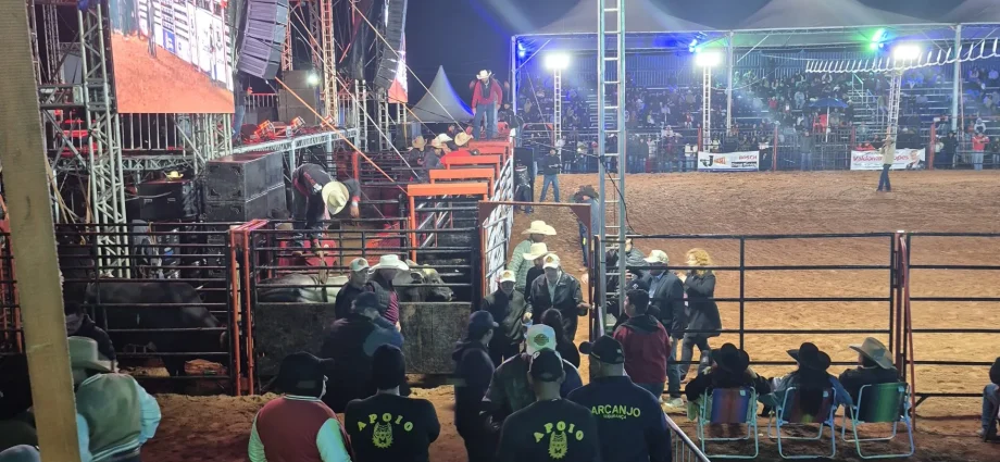 VÍDEO: Touros já são preparados para o início do rodeio no último dia da festa