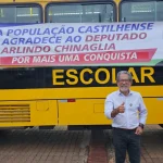 CASTILHO RECEBE 1º ÔNIBUS ESCOLAR COM AR-CONDICIONADO