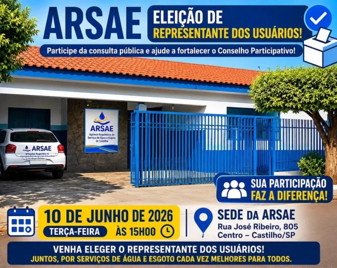 ARSAE CONVOCA USUÁRIOS PARA ESCOLHA DE REPRESENTANTE EM CONSELHO