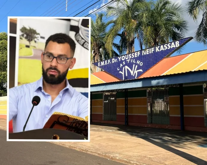 JOÃO DO ESPETO COBRA REFORMA NA ESCOLA YOUSSEF NEIF KASSAB EM CASTILHO (SP)