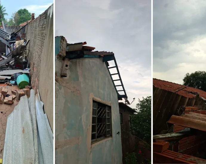 Temporal destelha casas e causa desalojamento em Palmeira d