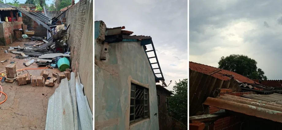 Temporal destelha casas e causa desalojamento em Palmeira d