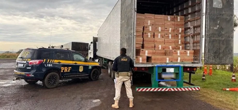 PRF apreende 539 mil maços de cigarro contrabandeado em Mato Grosso do Sul