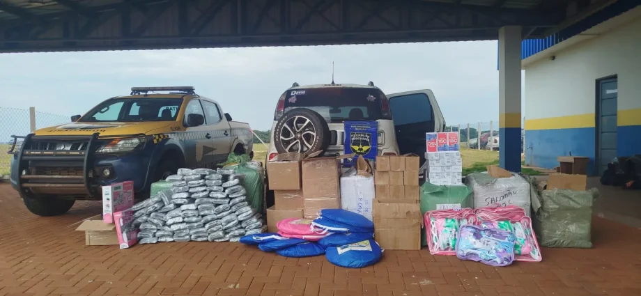 Apreensão de R$ 122 mil em produtos paraguaios pela PMRv em Maracaju