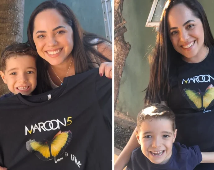 Mãe homenageia Adam Levine e leva filho a show do Maroon 5 em São José do Rio Preto