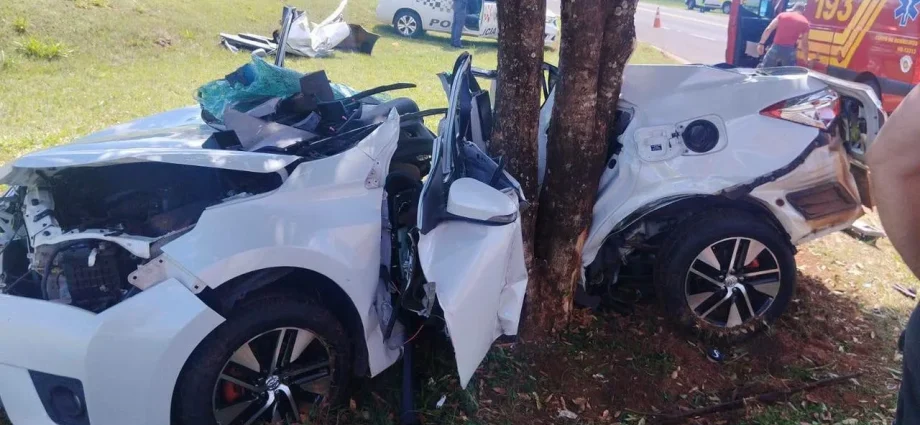 Mulher morre após colisão com árvore na Rodovia SP-543 em Guarani D